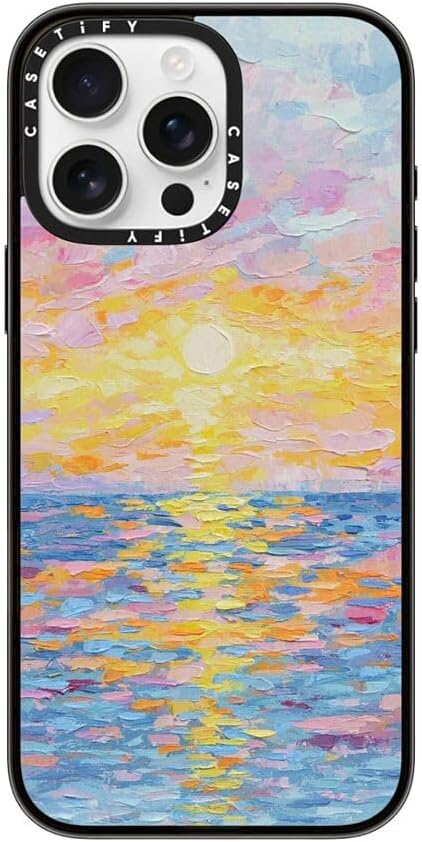 CASETiFY Compact iPhone 16 Pro Max Case [4 ft. 2X Military Grade Drop Protection/Slim/Lightweight] - Frosted Sunset - Clear Black
