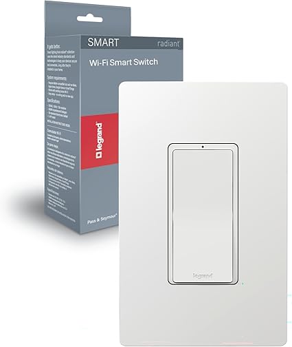 Legrand Radiant Wi-Fi Matter Smart Light Switch, White 1 Pack