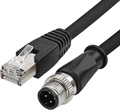 M12 4 Pin D-Code Network Cable Industrial Standard Multiple Core Sizes 2M for Industrial Control Systems