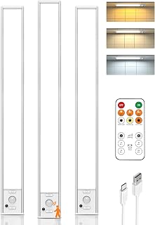 Rechargeable Under Cabinet Lighting with Remote 3 Pack Motion Sensor Light - Image 1