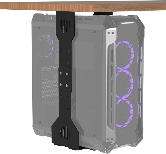 Adjustable Under Desk PC Mount, Heavy Duty PC Holder Under Desk- Up to 77 lbs Load Capacity, CPU Holder Stand Computer Mount for Standing Desks Home Office Laboratory
