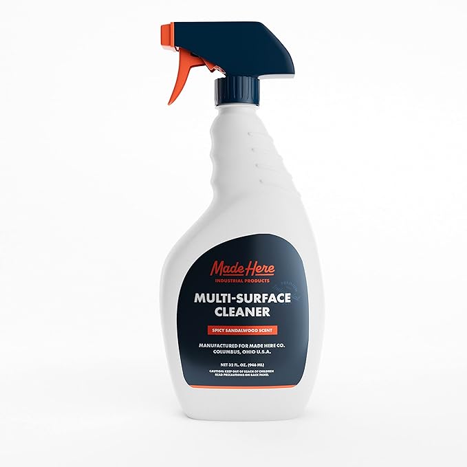 Multi-Surface Cleaner - Powerful, Safe, and Eco-Friendly Spicy Sandalwood Scented Formula for Counters, Walls, Ceramic, Glass, Plastic, and Most Metals