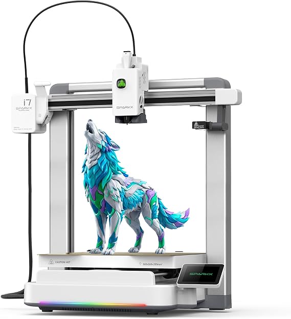 Creality SPARKX i7 3D Printer with AI Camera Monitoring, Auto Leveling, Quiet High-Speed Desktop Printing, Easy Setup, Direct Drive Extruder, WiFi Connectivity, 260×260×255mm Build Volume