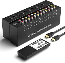 8 Port RCA to HDMI AV to HDMI Converter 1080P/720P 8 Way RCA Composite CVBS AV Switch to HDMI Converter Adapter Support 4:3/16:9 Switch For Sega Xbox PS1 PS2 PS3 N64 NGC SNES WII VHS VCR Camera - Image 1
