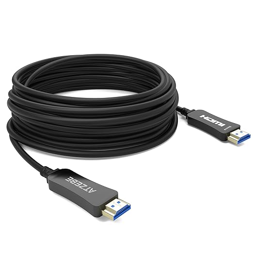 4K Fiber Optic HDMI Cable 100 ft, HDMI 2.0, 18Gbps, Supports 4K@60Hz, 4:4:4/4:2:2/4:2:0, HDR10, Dolby Vision, HDCP2.2, ARC, 3D, Slim and Flexible,for Apple-TV Xbox PS4 TV Monitor Laptop