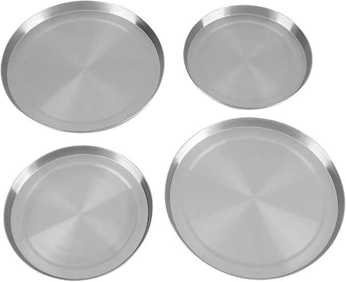 Stainless Steel Round Stove Burner Covers, 2PCS 8.07in and 2PCS 6.5in Round Gas Electric Range Top Covers for Extra Counter Space Heatproof and Decorative Kitchen Organizer
