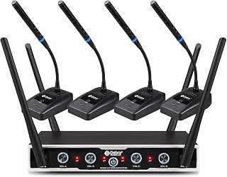 D Debra Wireless Conference Microphone System Audio Pro DU4004 UHF 4 * 16 Adjustable Channel 360°Rotating Wireless Gooseneck Mic, Ideal for Meeting Speech Conference (4 Conference) - Image 1