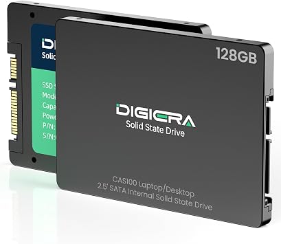 DIGIERA 128GB 2.5" SATA SSD III, Internal Solid State Read 510MB/s Write 500MS/s, CAS100 Internal SATA SSD for Desktop Laptop PC NAS
