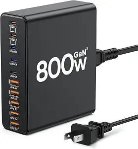 800W USB C Charger Block,10-Port GaN Charging Station