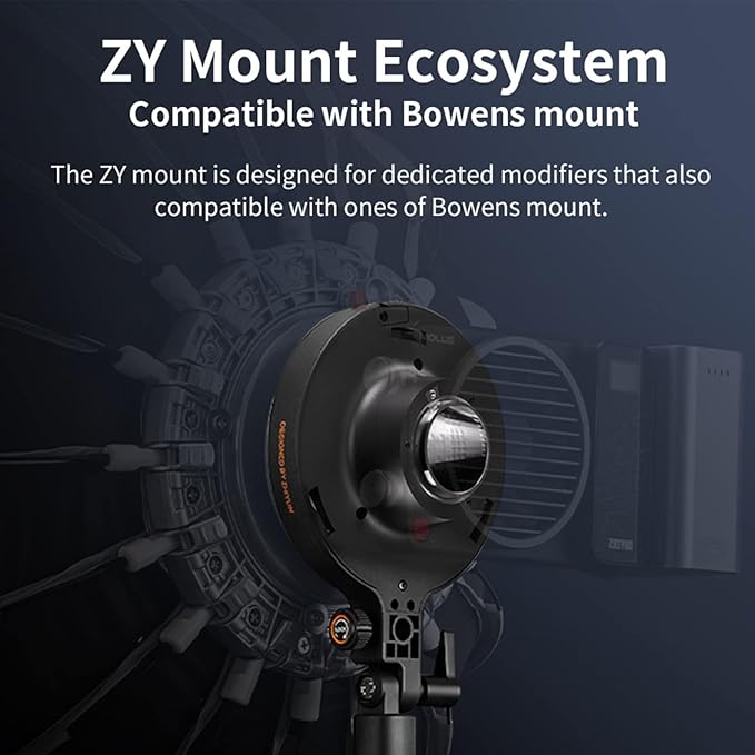 ZHIYUN MOLUS X100 PRO V2 Upgraded Version 100w COB Led Video Light Bi-Color Video Light with with Bluetooth App Control Continuous Lighting,CRI 95+ TLCI 97+, 2700K-6500K