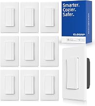 ELEGRP Smart Dimmer Light Switch DPR30, 2.4GHz Wi-Fi Dimmer Switch Compatible with Alexa and Google Assistant, Single Pole/3 Way, Needs Neutral Wire, No Hub Required, UL Listed, Matte White, 10 Pack