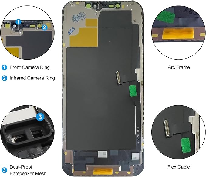 DIGI4U LCD for iPhone 12 Pro Max Screen Replacement, 6.7''[3D Touch][Small Notch] Screen for iPhone 12 Pro Max Display Digitizer Assembly, with Repair Tools for iPhone 12 Pro Max LCD