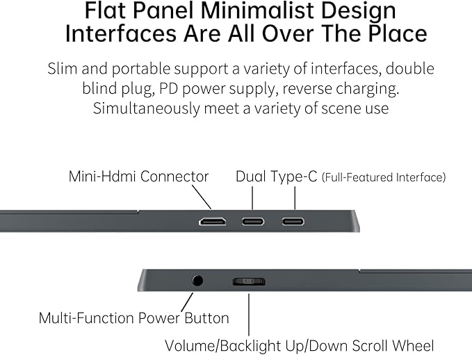 10.5" Portable Monitor, 3:2 1280P FHD IPS Display with HDR10, 420 Nits 60Hz, Dual USB-C & Mini HDMI, Adjustable Stand, Ultra-Slim Mini Screen for Laptop PC Phone Game Consoles Raspberry Pi