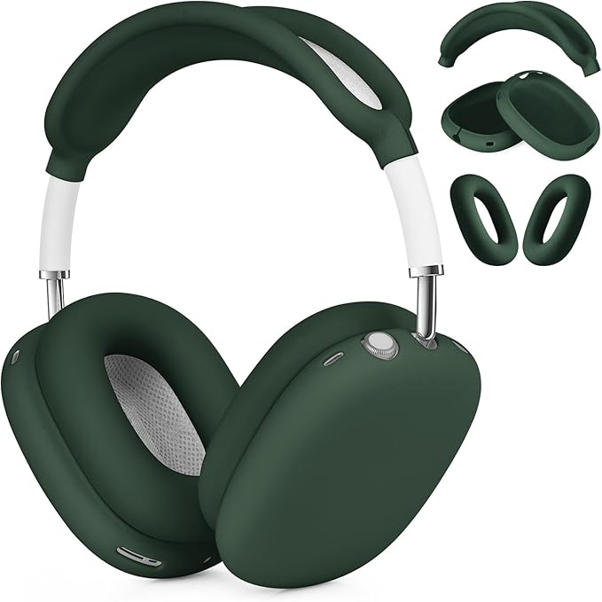 Filoto Case for AirPods Max - Ear Pad & Headband Cover for Apple AirPods Max (USB-C/Lightning), Silicone Accessory Case (Midnight Green)