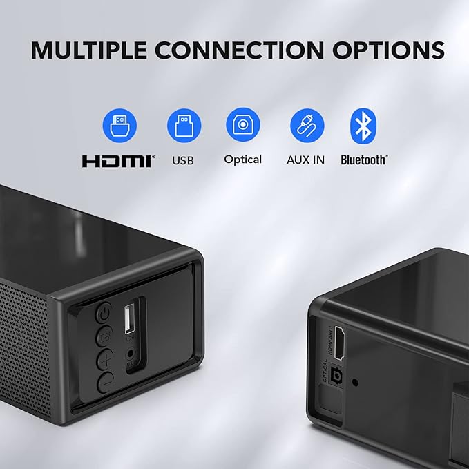 Sound Bar for TV, Surround Sound System, TV Speaker Soundbar with Bluetooth/HDMI ARC/Optical/AUX/USB, 31 Inch