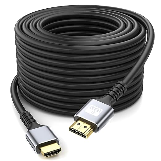 4k Hdmi Cable 75ft Ultra High Speed HDMI 2.0 Cable 4K@60Hz 18gbps Gold Plated Connector 3D ARC Ethernet HDMI Cord for HDTV Monitor Laptop Roku TV Xbox PS3/PS4(Silvery)