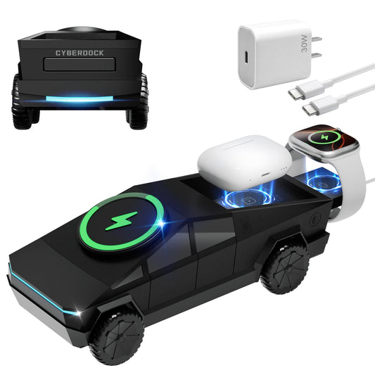 CyberDock 3 in 1 Wireless Charging Station for Apple, Qi2 15W Fast Charging
