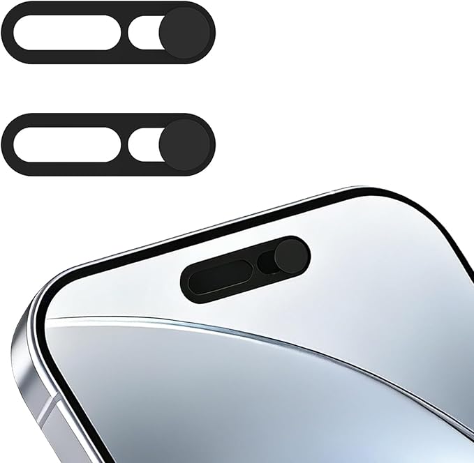 Front Camera Cover,Camera Covers Compatible with iPhone 17/17 Air / 17 Pro/ 17 Pro Max,Privacy Protection Slide, 2 Pack-Black