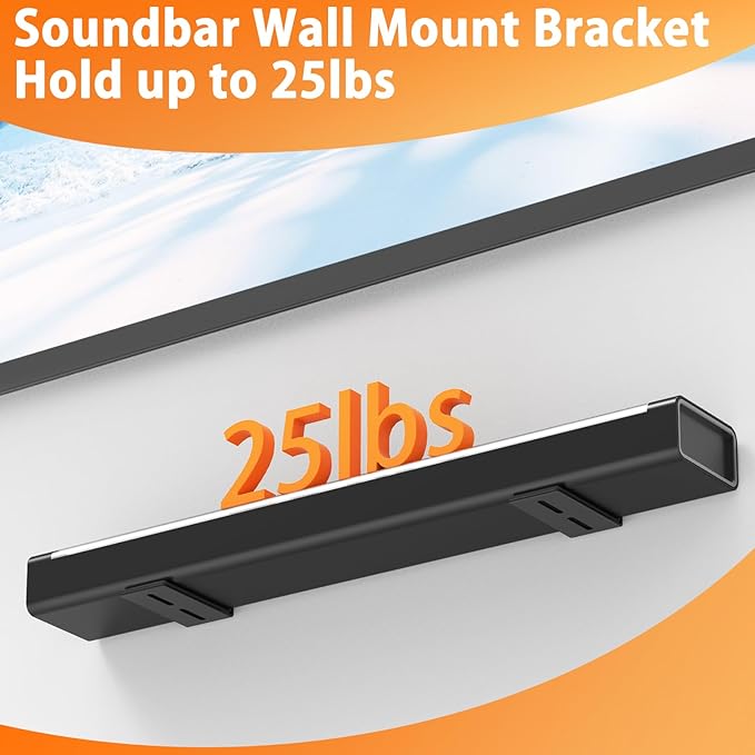 woiron Universal Soundbar Wall Mount Bracket Floating Wall Shelf Compatible for Samsung, Sony, LG,Vizio, Bose and More,Soundbar Mounting Bracket Shelf Mount Under TV (2 pcs)