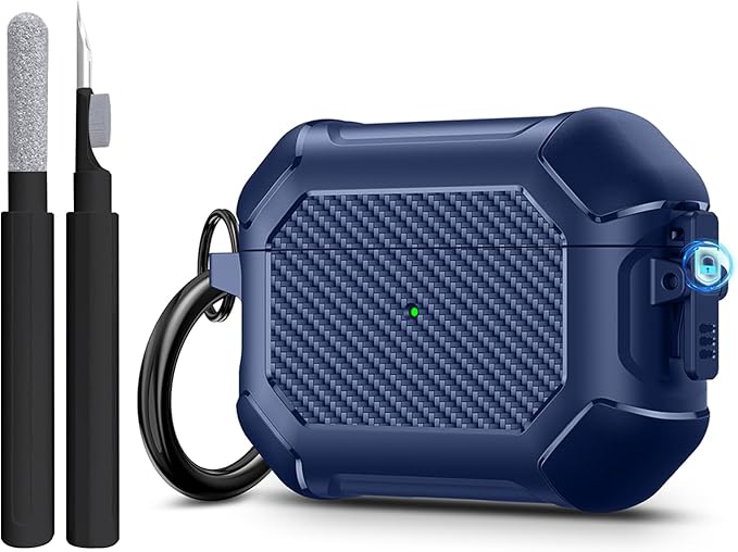 Maxjoy for AirPods Pro 3 Case (2025), Hard Shell Protective Cover Compatible with Airpods Pro 3rd Generation Cover Case with Keychain Cleaner Kit for Men Women, Blue