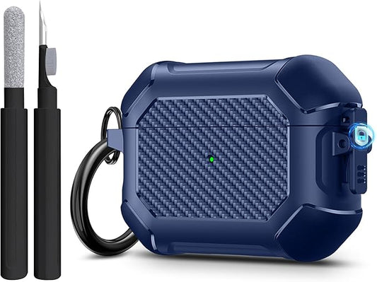 Maxjoy for AirPods Pro 3 Case (2025), Hard Shell Protective Cover Compatible with Airpods Pro 3rd Generation Cover Case with Keychain Cleaner Kit for Men Women, Blue