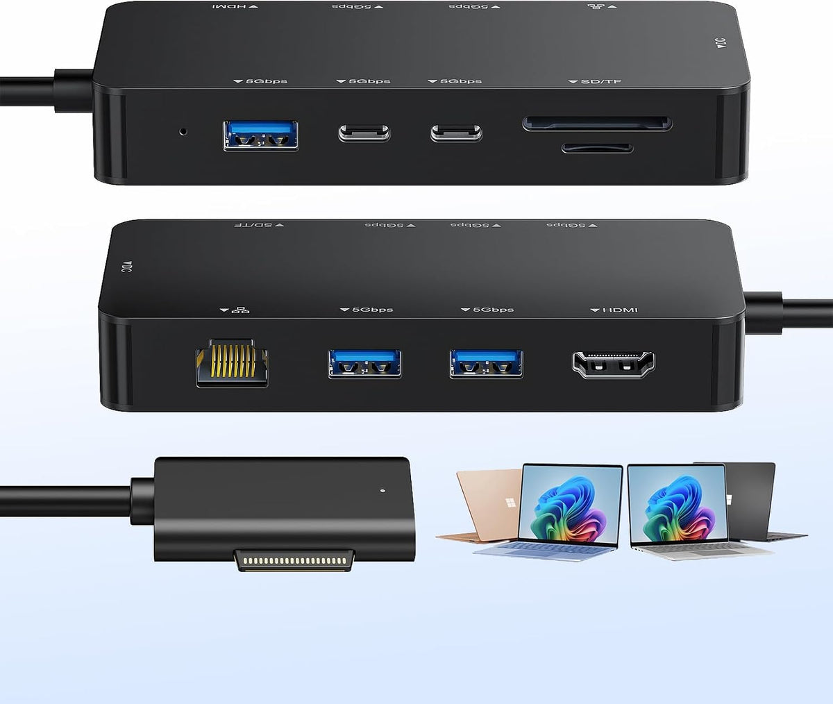 Surface Docking Station, 10-in-1 Dock for Microsoft Surface with 4K HDMI