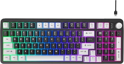96% Wired Gaming Keyboard, Creamy Quiet Keyboard with Volume Knob - Image 6