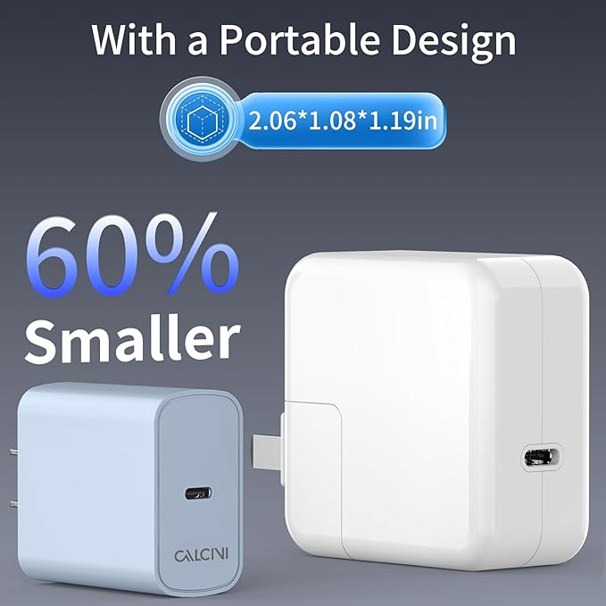 USB C Charger Block CALCINI 1 Pack GAN 65W Fast Type C Charger for Laptop Charger Power Adapter MacBook Pro/Air, GalaxyS21/S20, Dell XP S13, Note 20/10+, Phone15/Mini iPad,Pixel