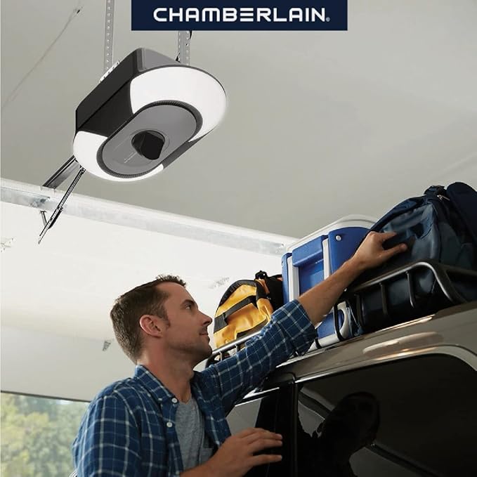 Chamberlain B6753T Smart Garage Door Opener – Video Streaming, 2000-Lumen LED, Battery Backup, myQ App, Ultra-Quiet Belt Drive