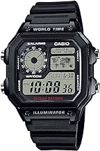Casio AE1200WH Series | Men’s Digital Watch | 100M WR | Multi Alarms | 100 SEC Stopwatch | Countdown Timer | World Map for World Time | LED Light | LC Analog Display | 10 Year Battery - Image 1