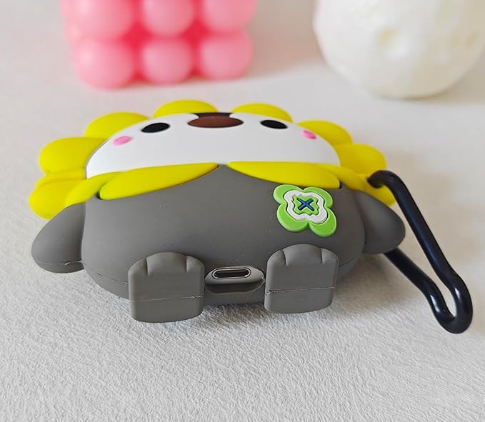 Compatible with Airpods Pro 2nd Generation Case 2022, Cute AirPods Pro 2 Case Cartoon, Kawaii Soft Silicone Protective Cover for Apple New Airpods Pro2 for Men Women (Sunflower Penguin)