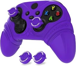 PlayVital Silicone Controller Cover for Xbox Series X/S with Thumbstick Cap & Sticker- Runes Edition Anti-Slip Grip Skin, Shockproof Protector for Xbox Core Wireless Controller(Purple) - Image 1