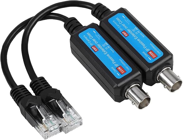 JTLB Ethernet Over Coax Adapter Moca Adapter 17×9×3 1Pair 10 100Mbps 1Ch Passive IP Coaxial Transmitter Receiver Extender for IP Nvr Camera