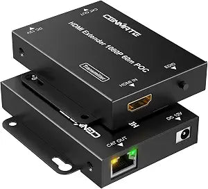cenmate 1080P@60Hz HDMI Extender Over Ethernet, Up to 197Ft, PoC, EDID, HDR