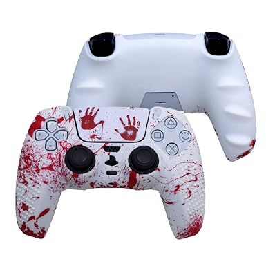 IVYUEEN Anti-Slip Printing Protective Skin for PlayStation 5 PS5 Controller Graffiti Blood Silicone Case for DualSense Wireless Controller with Touch Pad Sticker Accessories