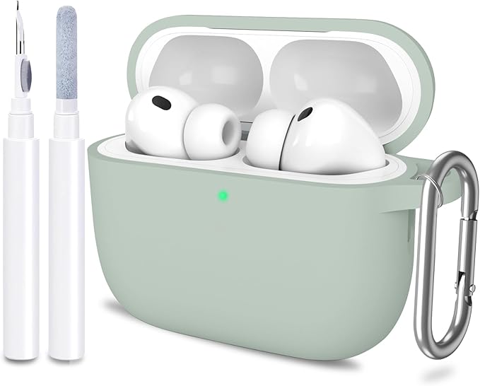 ATUAT for AirPods Pro 3 Case Cover with Cleaner, Protective Soft Silicone Skin with Keychain for Women Men for Apple AirPods Pro 3rd Generation Case(2025), Front LED Visible, Fog