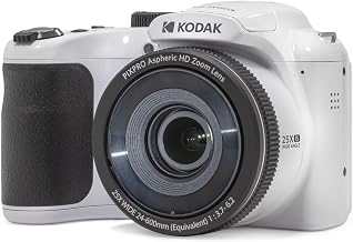 KODAK PIXPRO AZ255 16MP Digital Camera, 25x Optical Zoom, AA, OIS, White