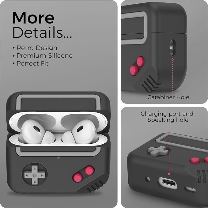 for AirPods Pro 3 Case - 2025 Silicone Game Console Design Case for Apple AirPods Pro 3rd Generation, Cute Airpod Pro 3 Cover for Men/Women (Black)