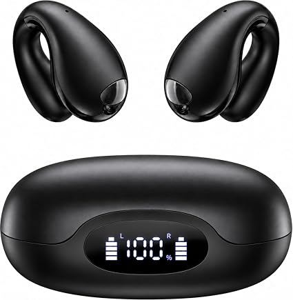 Boytond Ultra Open Ear Earbuds - Comfort Clip On Earbuds, Wireless Bone Headphones Design for Long Listening, Fast Charging for Running, Sports, and Travel, Graphite Black - Image 4