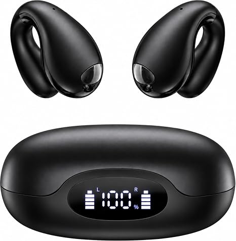 Boytond Ultra Open Ear Earbuds - Comfort Clip On Earbuds, Wireless Bone Headphones Design for Long Listening, Fast Charging for Running, Sports, and Travel, Graphite Black - Image 5