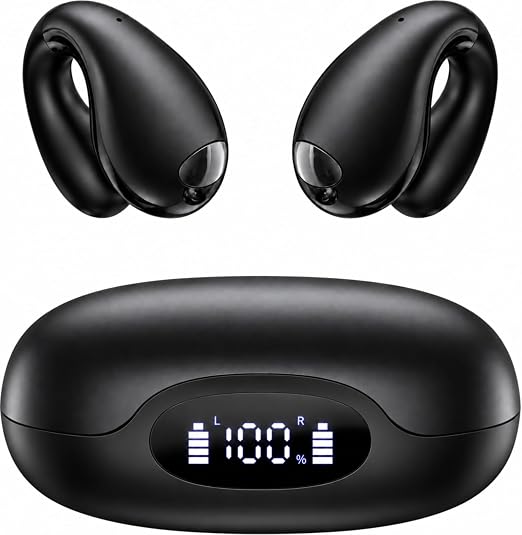 Boytond Ultra Open Ear Earbuds - Comfort Clip On Earbuds, Wireless Bone Headphones Design for Long Listening, Fast Charging for Running, Sports, and Travel, Graphite Black - Image 6