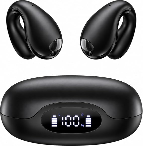 Boytond Ultra Open Ear Earbuds - Comfort Clip On Earbuds, Wireless Bone Headphones Design for Long Listening, Fast Charging for Running, Sports, and Travel, Graphite Black - Image 7
