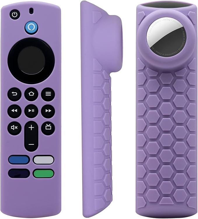 TV Stick 3rd Remote Cover Case with Tracker Holder, Compatible with Alexa 3rd Gen Remote,Tracker Cover for Tile Sticker,Pink