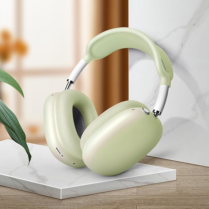 Case for Airpods Max Headphones,Ear Pad/Ear Cups/Headband Cover for AirPods Max(USB-C/Lightning)(2024/2020),Silicone Cases for Airpod Max,Accessories Cases(Jelly Green)