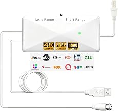 Indoor TV Antenna Amplifier, Digital Antenna Signal Booster，White