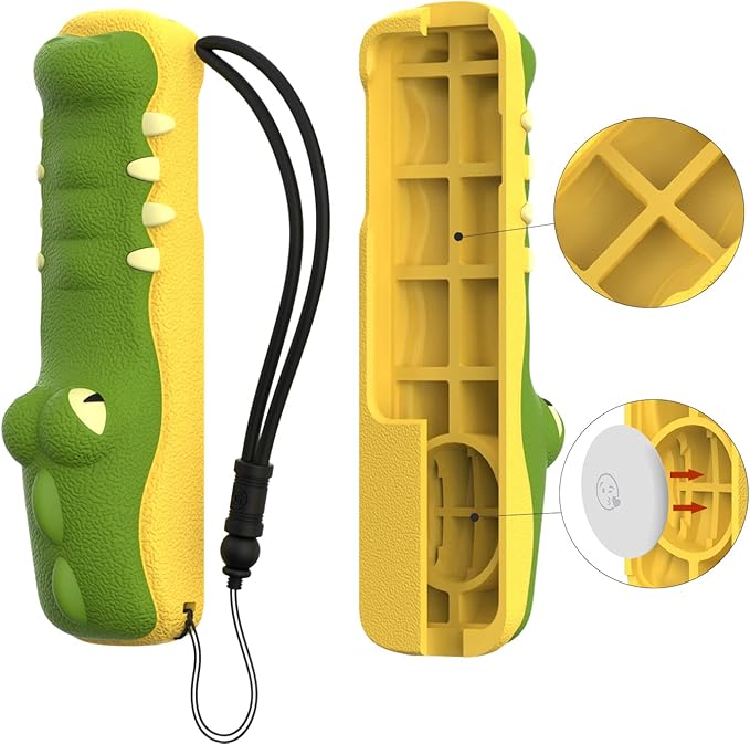 SIKAI CASE Silicone Case Fit Designed for Apple TV 4K 2021/2022 Siri Remote Protective Case with Shockproof Compatible with AirTag (Crocodile)