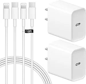 STAKYCET iPhone Fast Charger iPad Charger 2-Pack 20W USB C Wall Charger with USB C to Lightning Cable Compatible with iPhone 14/13/12/11, iPad & More - Image 1