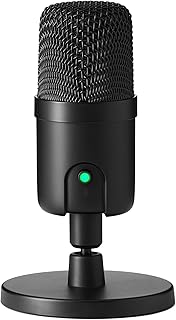 Amazon Basics Condenser Microphone for PC, Cardioid Pickup, USB Mic for Streaming, Recording, and Podcasting, 360° Adjustable Stand, Plug and Play, 5.8" x 3.4", Black - Image 1