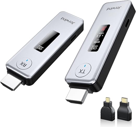 2027 New Wireless HDMI Transmitter and Receiver 360ft/110m,4K Decode Input 1080P Output with LED Display, Plug&Play Portable 2.4G/5.8G Wireless Extender Kit for PC/Laptop/TV Box/Projector to Monitor