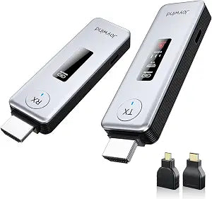 2027 New Wireless HDMI Transmitter and Receiver 360ft/110m,4K Decode Input 1080P Output with LED Display, Plug&Play Portable 2.4G/5.8G Wireless Extender Kit for PC/Laptop/TV Box/Projector to Monitor